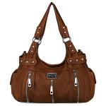 Large Brown Vegan Leather Hobo Bag for Women