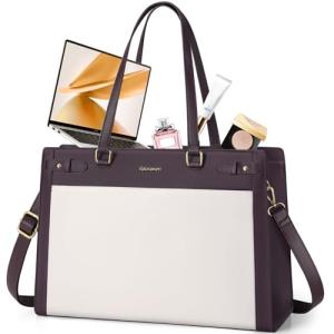 Chic Vegan Leather Laptop Tote for Women