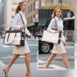 Chic Vegan Leather Laptop Tote for Women