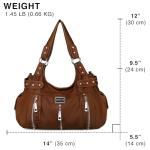 Large Brown Vegan Leather Hobo Bag for Women