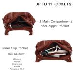 Large Brown Vegan Leather Hobo Bag for Women