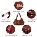 Large Brown Vegan Leather Hobo Bag for Women