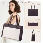 Chic Vegan Leather Laptop Tote for Women