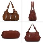 Large Brown Vegan Leather Hobo Bag for Women