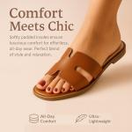 CUSHIONAIRE Women’s Green Cutout Slide Sandals