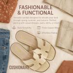 CUSHIONAIRE Women’s Green Cutout Slide Sandals