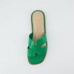 CUSHIONAIRE Women’s Green Cutout Slide Sandals