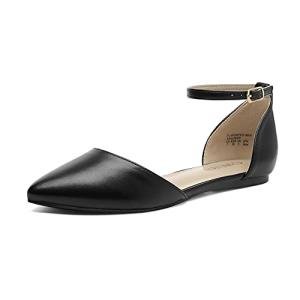 DREAM PAIRS Women's Black D'Orsay Ballet Flats