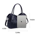 HESHE Navy Blue Genuine Leather Handbag Collection