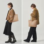 Khaki Woven Tote Bag: Stylish Vegan Leather Purse