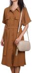 Lola Mae Stylish Quilted Crossbody Bag in Stone