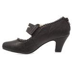 V-Luxury Womens 36-MINA4 Closed Toe Mary Jane High Heel Shoes, Black PU Leather, 8 B (M) US