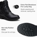 Vepose Women's Black Ankle Boots, Lace up Casual Combat Booties, Size 7 US - 927 Knitting Wool (CJY927 Black 07)