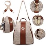 MKP COLLECTION Women Fashion Backpack Purse Multi Pockets Anti-Theft Rucksack Travel Shoulder Bag Handbag Set 2pcs