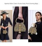 Sweetovo Sparkly Diamond Evening Bag Clutch Purses for Women Rhinestone Purse Glitter Handbag for Party Prom Cocktail Wedding (Colorful)