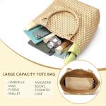 AUACDIY Woven Tote Bag for Women Fashion Woven Bags for Women Shoulder Bag Vegan Leather Handbags Large Work Travel Beach Tote Bags With Purse Golden