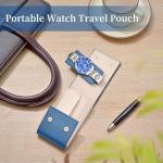 Travel Leather Watch Pouch/Watch Travel Case with Suede Lining/Luxury Leather Travel Watch Case Single Watch Pouch for Men and Women