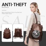 CHERUTY Women Backpack Purse PU Leather Anti-theft Casual Shoulder Bag Fashion Ladies Satchel Bags(A-Brown)