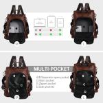 CHERUTY Women Backpack Purse PU Leather Anti-theft Casual Shoulder Bag Fashion Ladies Satchel Bags(A-Brown)