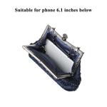 Womens Vintage Floral Beaded Rhinestone Embroidery Clutch Sequin Crossbody Bag Evening Handbag for Bridal Wedding Party Prom