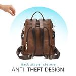 CHERUTY Women Backpack Purse PU Leather Anti-theft Casual Shoulder Bag Fashion Ladies Satchel Bags(A-Brown)