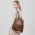 CHERUTY Women Backpack Purse PU Leather Anti-theft Casual Shoulder Bag Fashion Ladies Satchel Bags(A-Brown)