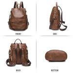 CHERUTY Women Backpack Purse PU Leather Anti-theft Casual Shoulder Bag Fashion Ladies Satchel Bags(A-Brown)