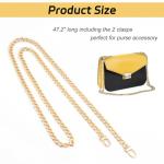 Gold Purse Chain Strap, 47.2 Inch Replacement Bag Chain Strap, Metal Braided Chain Strap for DIY Handbag Shoulder Crossbody Bag(Gold)