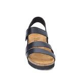 NAOT Kayla Women's Sandals – 3-Strap Support with Backstrap, Cork-Latex Footbed, Arch Support – Comfortable for All-Day Walking Black Matte Leather 10-10.5 N-M US