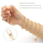 Gold Purse Chain Strap, 47.2 Inch Replacement Bag Chain Strap, Metal Braided Chain Strap for DIY Handbag Shoulder Crossbody Bag(Gold)