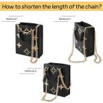 Gold Purse Chain Strap, 47.2 Inch Replacement Bag Chain Strap, Metal Braided Chain Strap for DIY Handbag Shoulder Crossbody Bag(Gold)