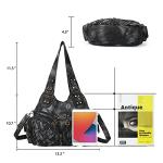 Angel Barcelo Purses and Handbags Women Tote Shoulder Top Handle Satchel Hobo Bags Fashion Washed Leather Purse Black Grey