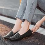 BEAUSEEN Black Penny Loafers for Women Size 7 Genuine Leather Women's Driving Loafers,7 US