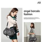 Angel Barcelo Purses and Handbags Women Tote Shoulder Top Handle Satchel Hobo Bags Fashion Washed Leather Purse Black Grey