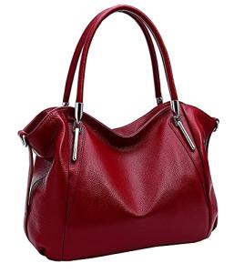 HESHE Soft Leather Handbags for Women Shoulder Handbags Tote Hobo Purses Satchel Bags Classic Women Purses Cross Body Bag (Wine)