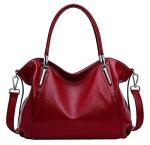 HESHE Soft Leather Handbags for Women Shoulder Handbags Tote Hobo Purses Satchel Bags Classic Women Purses Cross Body Bag (Wine)