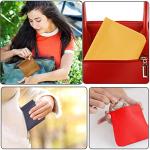 4Pcs Pocket Cosmetic Bag for Purses, Leather Small Makeup Bag Cosmetic Pouch for Women, Portable No Zipper Makeup Pouch Coin Purse Jewelry Pouch Travel Storage for Cosmetics Headphones Jewelry
