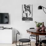 KTSIM Chic Woman Wearing High Heels Wall Decor-Trendy Luxury Black And White Newspaper Poster For Preppy Girly Dorm Room Decor-Funky Fashion Feminist Art Pictures Canvas Prints