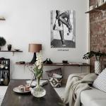 KTSIM Chic Woman Wearing High Heels Wall Decor-Trendy Luxury Black And White Newspaper Poster For Preppy Girly Dorm Room Decor-Funky Fashion Feminist Art Pictures Canvas Prints