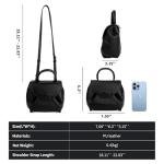 women's top-handle handbags,top handle bag,designer bags for women,luxury handbags,mini faux leather shoulder bag(Black)