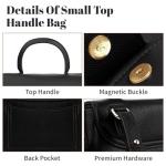 women's top-handle handbags,top handle bag,designer bags for women,luxury handbags,mini faux leather shoulder bag(Black)