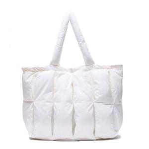 Zhoujazbb Puffer Tote Bag For Women Luxury Quilted Puffy Handbag Light Winter Shoulder Bag