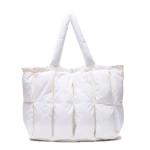 Zhoujazbb Puffer Tote Bag For Women Luxury Quilted Puffy Handbag Light Winter Shoulder Bag
