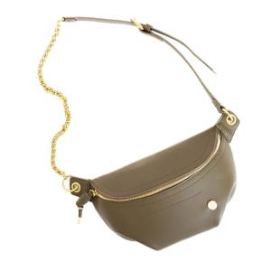 Belt Bag for Women - Catherine Vegan Leather Belt Bag by MODERN+CHIC, Luxury Crossbody Bag with Adjustable Chain Strap, Gold Hardware and Interior Pocket, Chest Bag for Fashion & Travel (Olive Green)