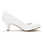 LUVLY Women’s White Low Heel Dress Pumps