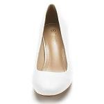 LUVLY Women’s White Low Heel Dress Pumps