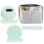 Small Green PU Leather Makeup Bag with Zipper