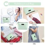 Small Green PU Leather Makeup Bag with Zipper