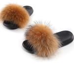 Valpeak Women's Fuzzy Fur Slide Sandals