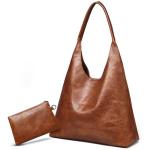 Retro Vegan Leather Slouchy Hobo Tote Bag
